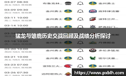 猛龙与雄鹿历史交战回顾及战绩分析探讨